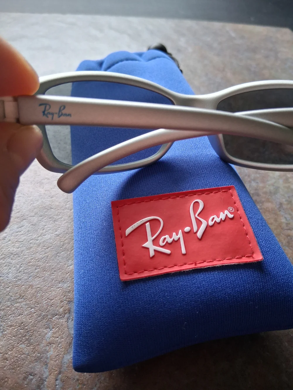 Ray-Ban Junior Collection RJ9019-S Silver Frame Blue Lens Sunglasses